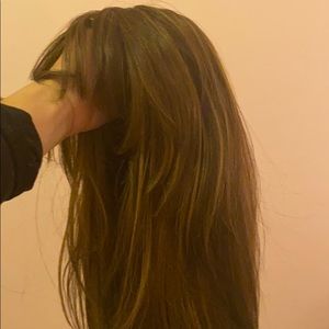 Beautiful half wig with highlights